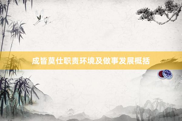 成皆莫仕职责环境及做事发展概括